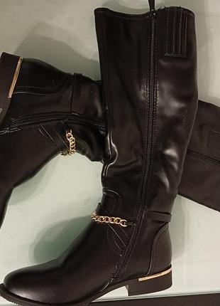 Чоботи жіночі осінь-тепла зима. еко-шкіра на флісі