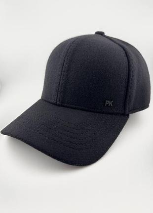 Бейсболка тракер paskat черна утеплена шерсть на флісі з вухами