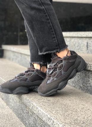 Адидас изи буст 500 чёрные кроссовки, adidas yeezy boost 500