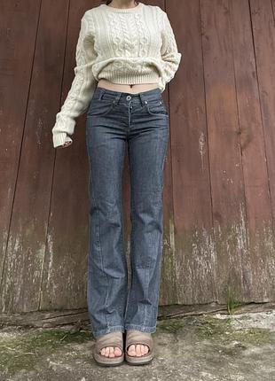 Джинсы серые винтаж прямые клеш широкие 36 s 34 xs средняя низкая талия посадка 2000s 90s y2k vintage streetwear гранж flared sk8 cloud9