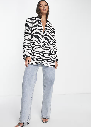 Піджак asos design oversized blazer in zebra print