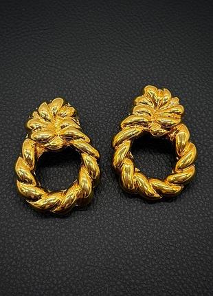 Крупные винтажные серьги.