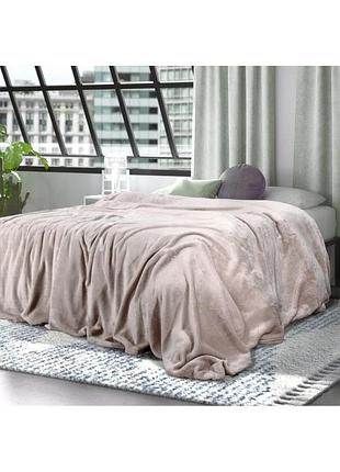 Плед флісовий  f331, покривало фліс кава 200х220 від виробника ярослав україна