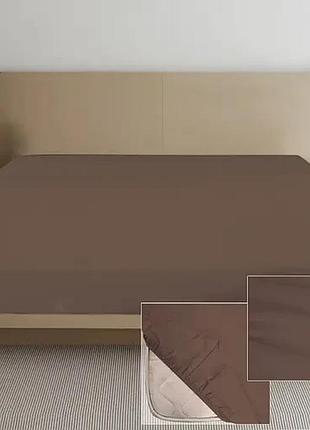 Простынь сатин на резинке темно - коричневое от производителя ярослав украина