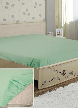 Простынь на резинке бязь мятная ярослав