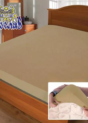 Простынь махровая на резинке бежевая от производителя ярослав украина