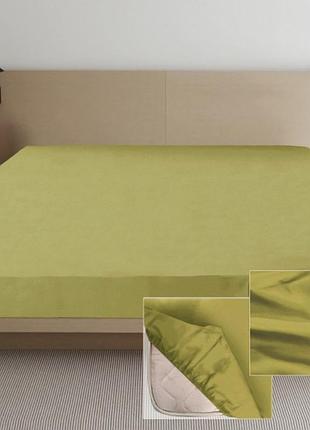 Простынь сатин на резинке оливковое от производителя ярослав украина