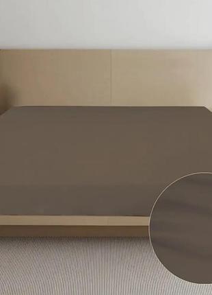 Простынь сатин классическая темно - коричневая, сатиновая простынь от производителя ярослав украина