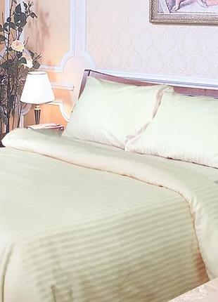 Простыня на резинке сатин страйп 02 молочная от производителя ярослав