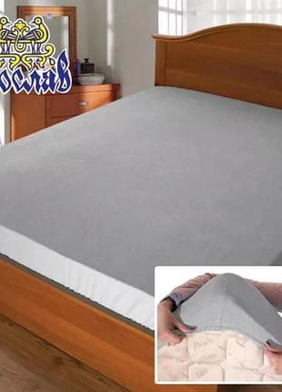 Простынь махровая на резинке серая от производителя ярослав украина