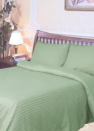 Простыня на резинке сатин страйп 01 светло-зеленый от производителя ярослав