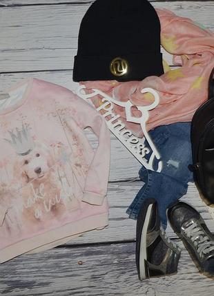 4 года 104 см фирменный свитшот батник кофта кофточка с принтом щенка next некст