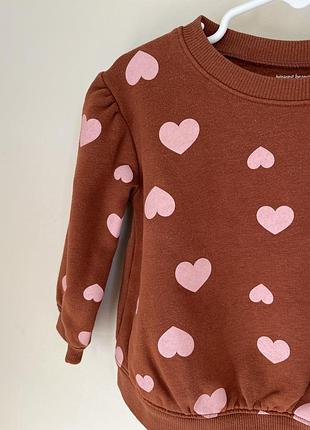 Кофта в сердечка для дівчинки на 2 рочки, утеплена 4