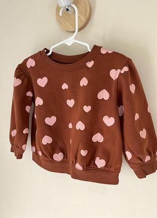 Кофта в сердечка для дівчинки на 2 рочки, утеплена 6