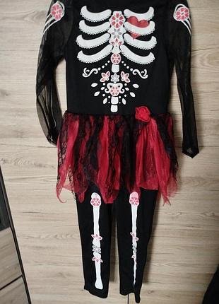 Детский костюм скелетика-девочки на 7-8 лет