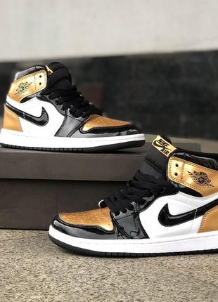 🧡🖤nike air jordan 1 retro high gold🖤🧡кросівки жіночі найк джордан 1 високі жіночі кросівки найк джордан9 фото