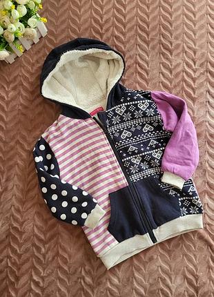 Очень теплая кофта young dimension с флисовой подкладкой куртка с манжетами с карманами на молнии