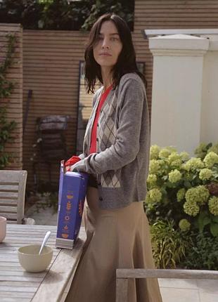 Кардиган в ромбы с шерстью