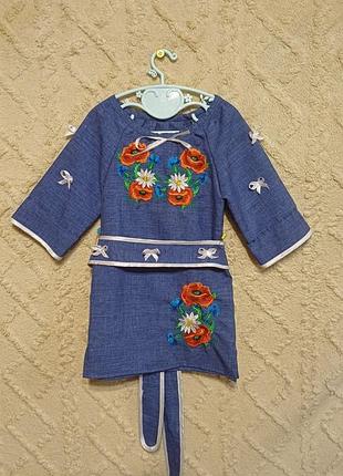 Детская вышиванка туника девочка 98-104
выполнена в украинском