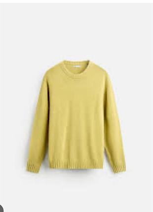 Zara | чоловічий светр із рельєфної тканини (варьонка, жовтий