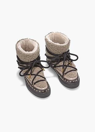 Кожаные сапоги угги мунтуть боты inuikii curly rock - 41 - 25.6 см
