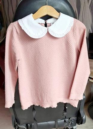 Свитер с воротником на девочку 4-5 лет