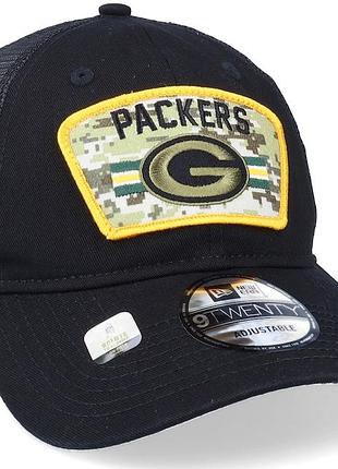 New era
green bay packers nfl salute to service 9twenty black/camo trucker
