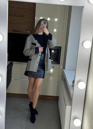 Стильные жакет пиджак блейзер размер 44 batella гусиная лапка в клетку