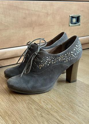 Замшеві ботильйони на осінь 36-37 розмір (напівчеревики, черевики)