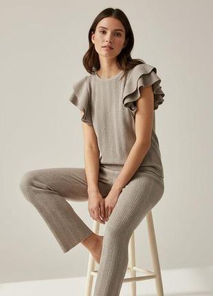 🌾 в'язаний костюм у рубчик із воланами h&l