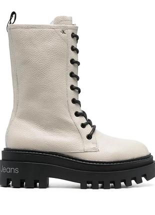 Ботинки сапоги кожаные демисезонные calvin klein jeans