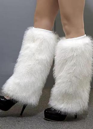 Білі теплі гетри панчохи