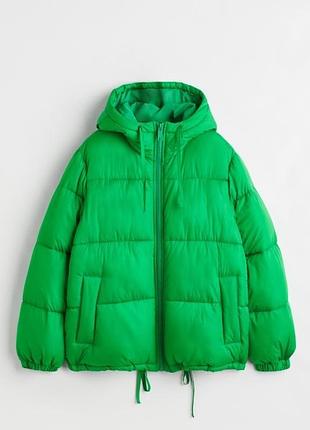 Зимова зелена дута куртка пуховик