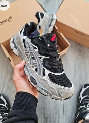 Мужские кроссовки asics gel nyc silver black red
