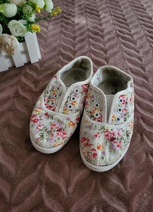 Слипоны для девочки collection paris цветочное поле слипоны кеды мокасины