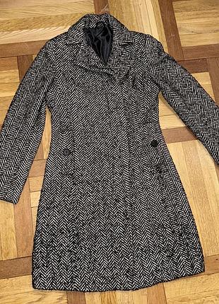 Жіноче кежуал твідове пальто у ялинку приталене