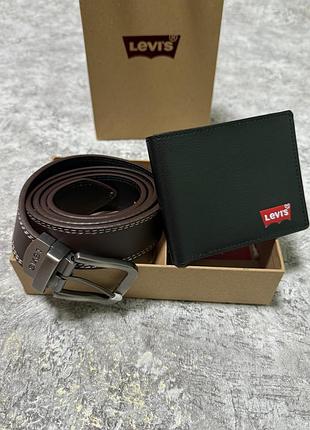 Набір levi’s — ремінь і гаманець у подарунковій коробці