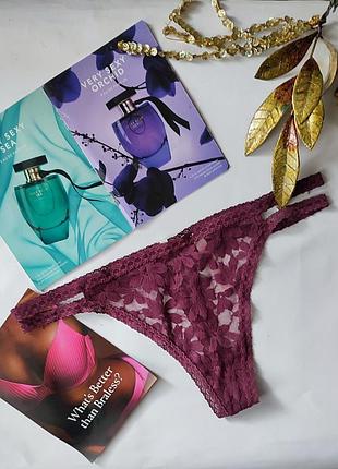Трусики стринги victoria's secret m l 40 38 pink
