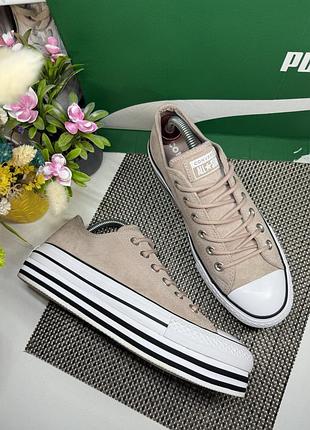 Оригінальні кеди converse висока підошва замшеві