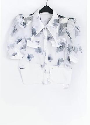 Дуже гарна шифонова сорочка з об’ємними рукавами