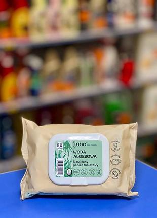 Luba eco family вологий туалетний папір з клапаном з алое водою 50шт