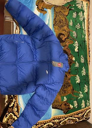 Пуховик мужской зимний короткий l синий