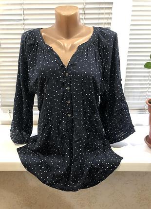 Блуза сорочка в горох ніжна віскоза