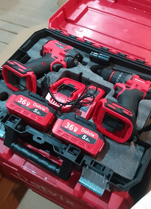 Набір акумуляторних інструментів 2 в 1, 36v дриль-шуруповерт та ударний гайковерт yu227