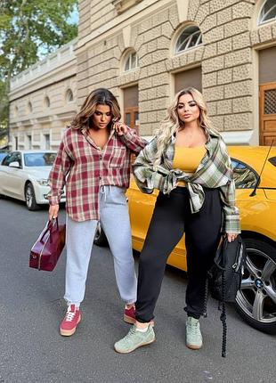 Жіночі штани джогери двонитка великих розмірів, чорний, сірий