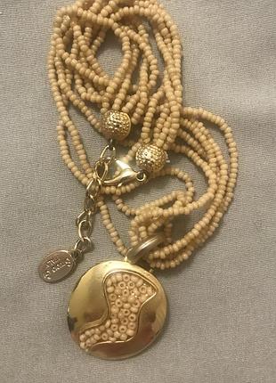 Studio g1. italy 🇮🇹 розкішне намисто з кулоном бісер нату
