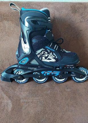 Очень качественные, фирменные&nbsp; бесшумные роли, хорошая амортизация 
размер 33-36.5 стелька 21-23 см
состояние:б.у(стан новой обуви 5 раз)