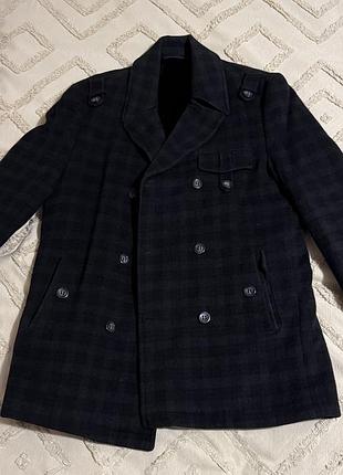 Пальто зимове, демісезонне в клітинку