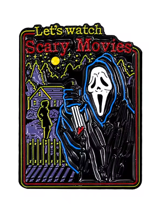 Страшный металлический значок крик фильм scream scary movie ужасы очень страшное кино брошь halloween хэллоуин