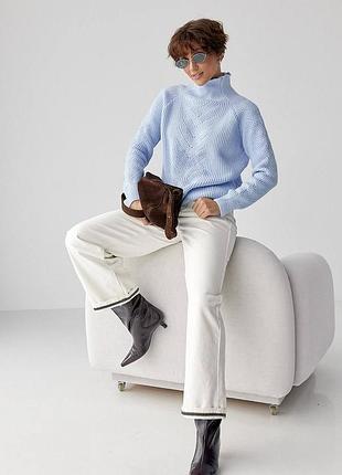 Светр жіночий блакитний в'язаний осінній весняний зимовий